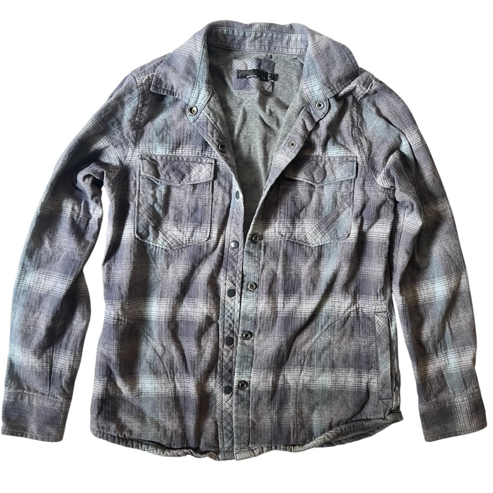 Prana Women's Gray Plaid Button Down Shirt